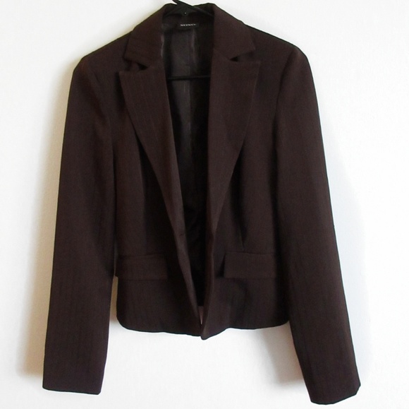 XOXO Brown Pinstripe Blazer Small - Picture 4 of 4